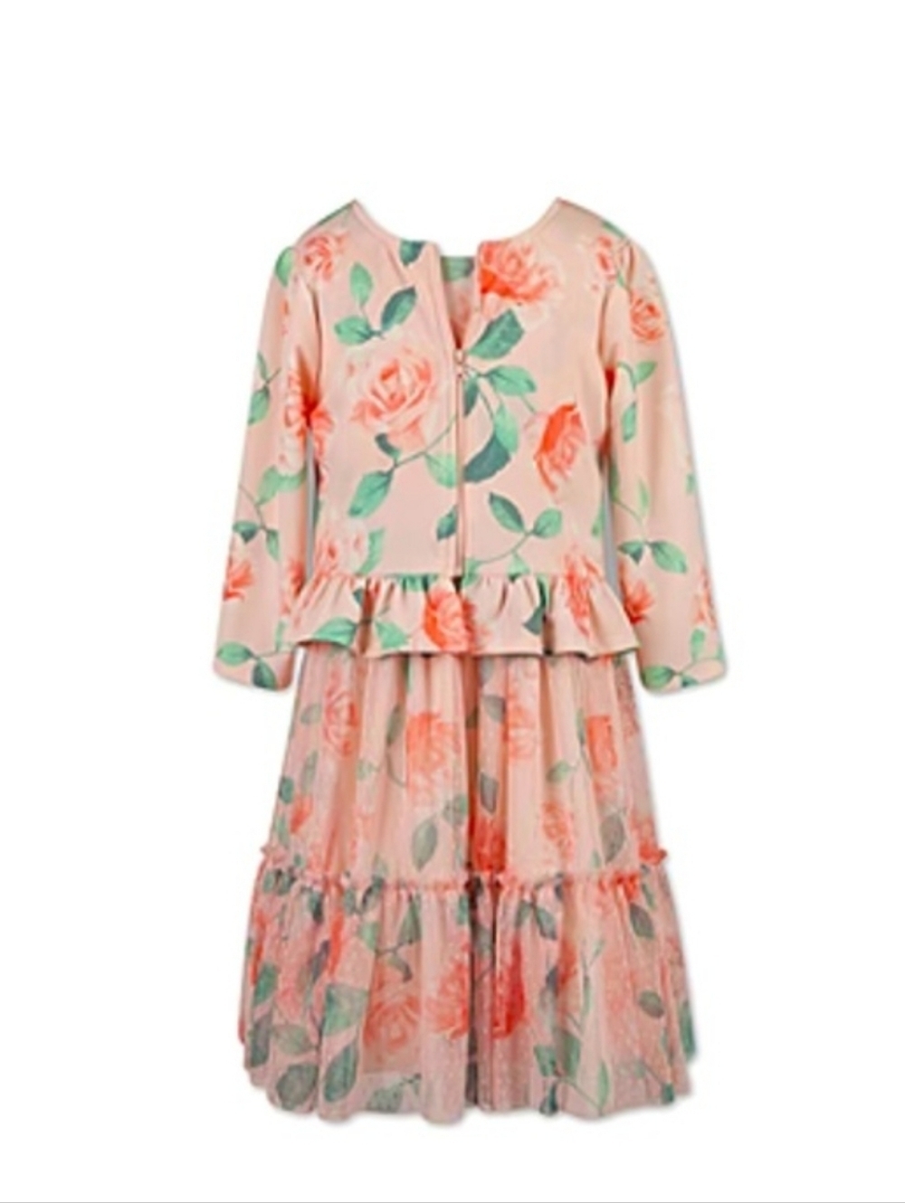 NWT Plus Size 18 1/2. Speechless Kids 2 Pc Peach and Green Floral Dress
